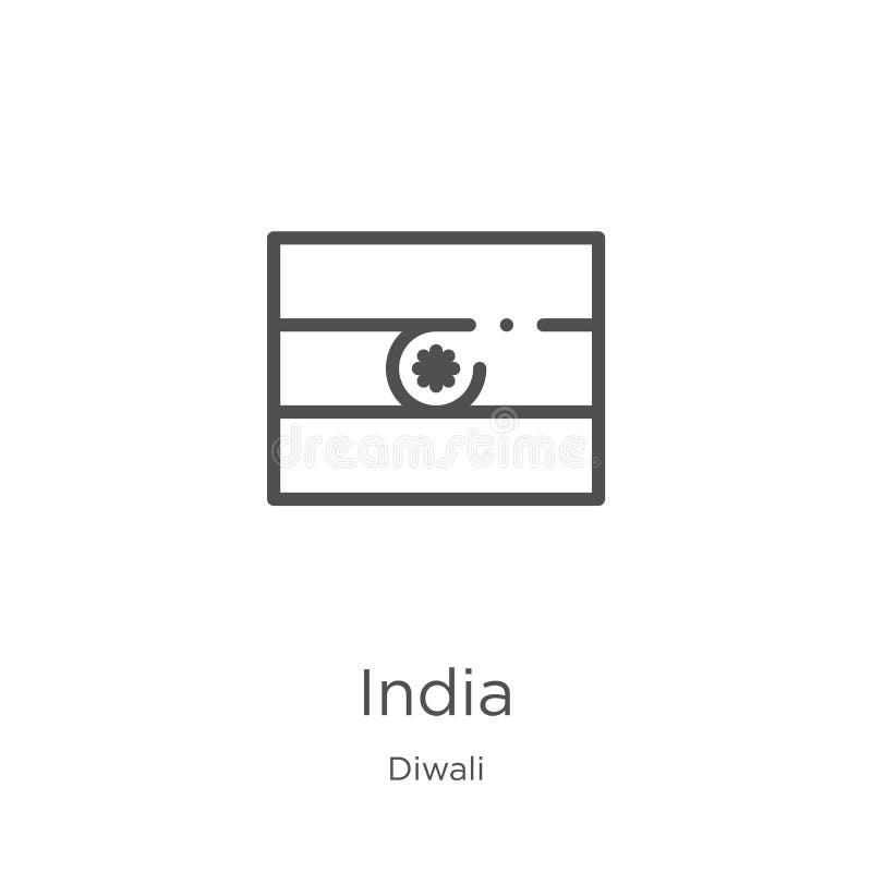 india icon vector from diwali collection. Thin line india outline icon vector illustration. Outline, thin line india icon for royalty free illustration india icon vector from diwali collection. Thin line india outline icon vector illustration. Outline, thin line india icon for royalty free illustration