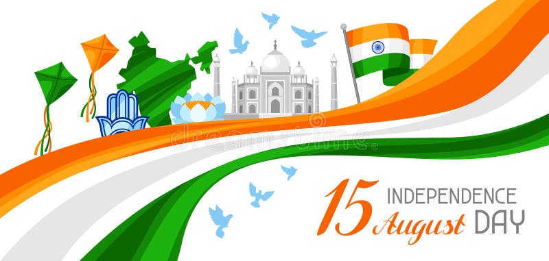 India Independence Day Banner. Celebration 15 Th of August Stock Vector