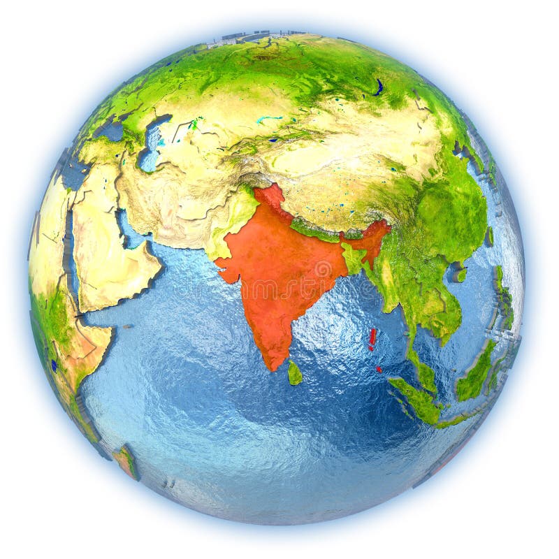 India Satellite. Country And Globe, Isolated Stock Illustration Illustration of area, aster