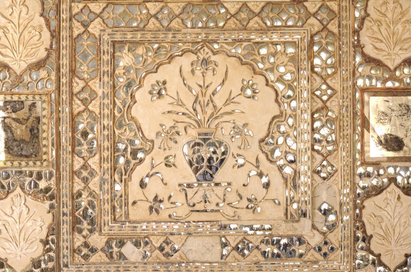 India, Jaipur: fresco on a wall