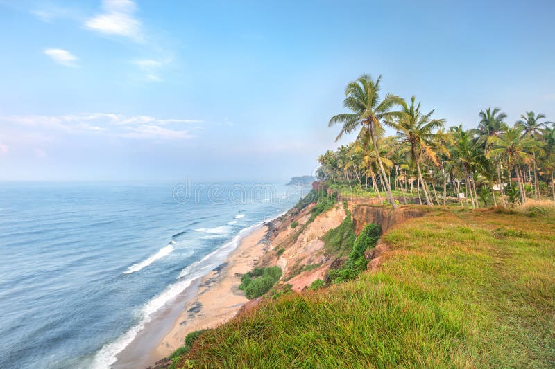 Beautiful Kerala state, Varkala beach with amazing cliff. Beautiful Kerala state, Varkala beach with amazing cliff