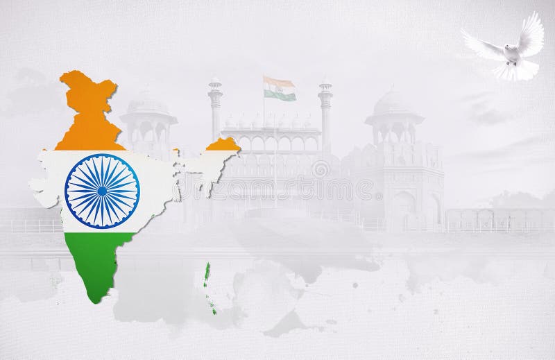 INDIA MAP with NATIONAL EMBLEM BACKGROUND for INDEPENDENCE DAY and REPUBLIC  DAY INDIA BACKGROUND Stock Image - Image of national, geography: 169944989