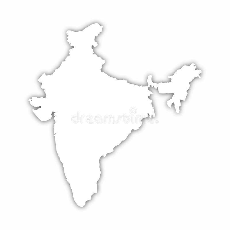 India Map White Background Realistic Isolated Vector Stock Vector -  Illustration of india, nation: 168321247