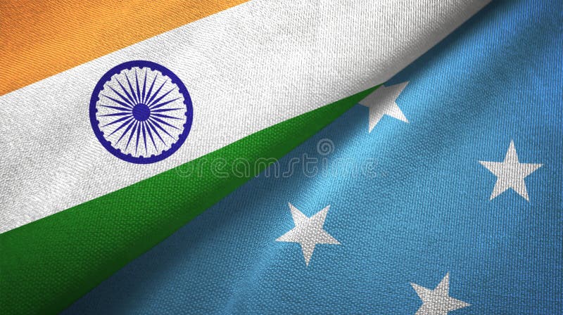 India Vs Micronesia, Micronesian Smoke Flags Placed Side by Side. Thick