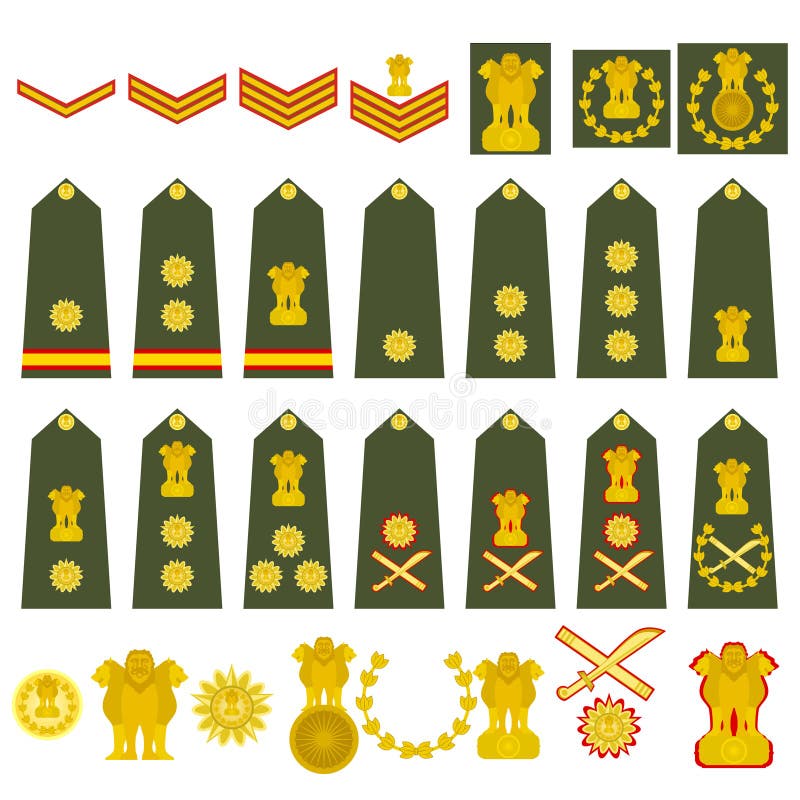 Indian Army insignia stock vector. Illustration of straps - 27329197