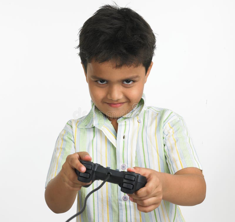 Indian boy with playstation