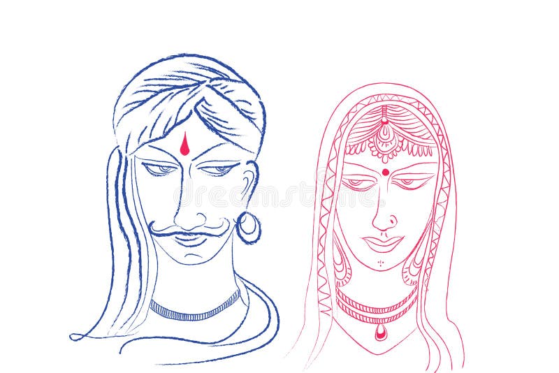 Indian bride and groom stock vector. Illustration of religious - 17320220