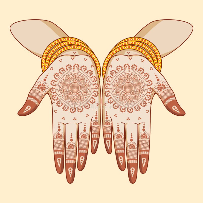 Indian Bride with Mehandi in Hand Stock Vector - Illustration of bridal, bride: 44030384 Indian Bride with Mehandi in Hand Stock Vector - Illustration of bridal, bride: 44030384