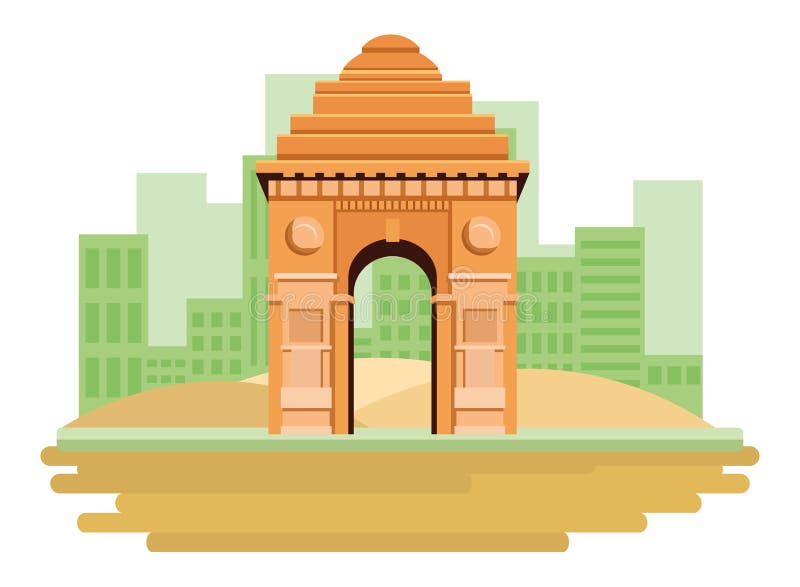 Indian Building Monuments Icon Cartoon Stock Vector - Illustration of  facade, buildings: 151117693