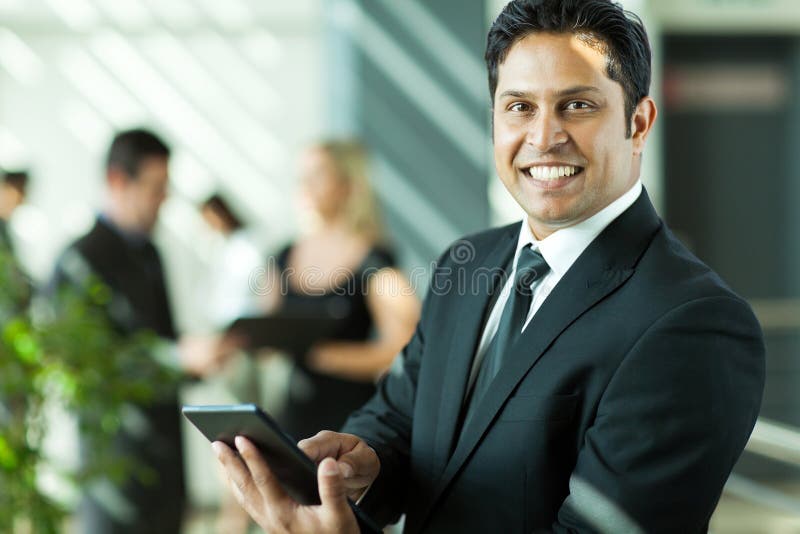 Indian businessman working stock image