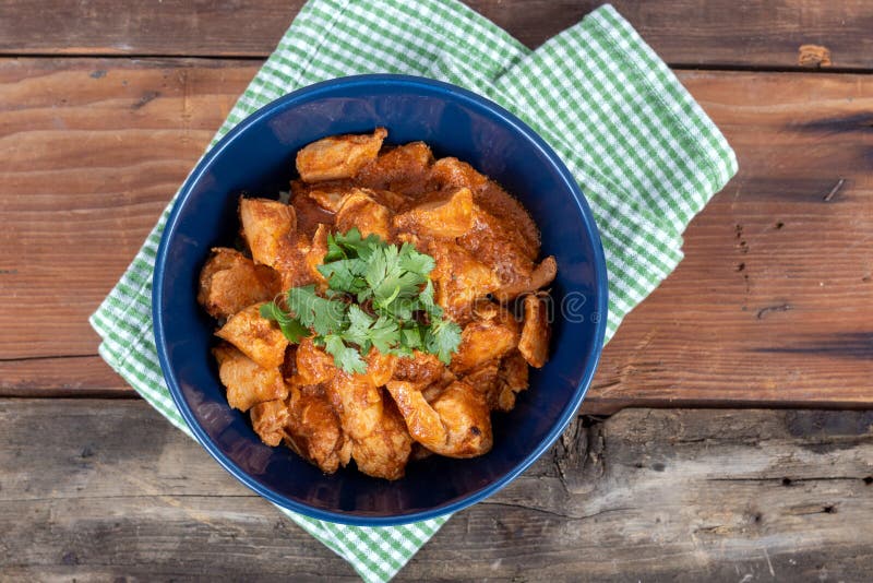 Indian Butter Chicken Dish with Cilantro on Top Stock Image Image of