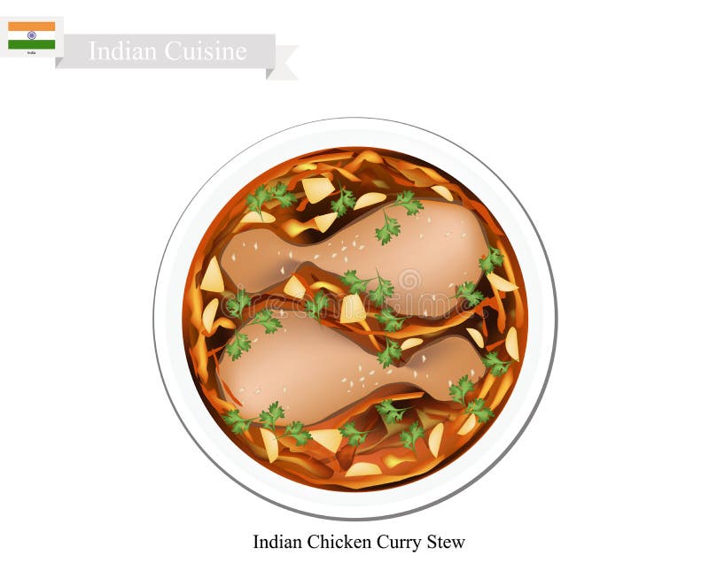 Indian Chicken Curry, a Famous Dish in India Stock Vector - Illustration of  butter, cream: 72998576