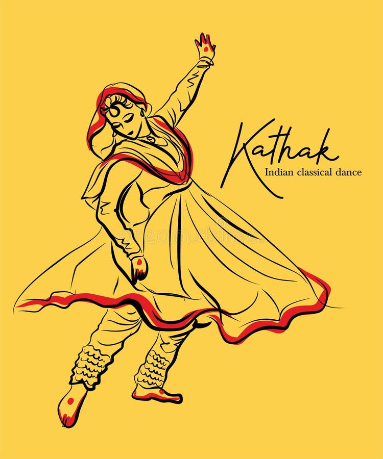 Image of Sketch Of Woman Performing Bharatanatyam Classical Indian Dance  Outline Editable Illustration-OO106274-Picxy