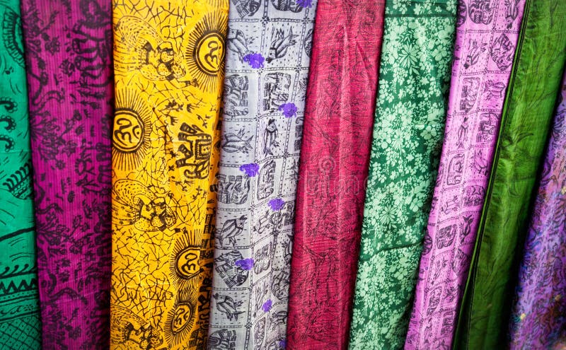 Indian cloth in market royalty free stock photography Indian cloth in market royalty free stock photography