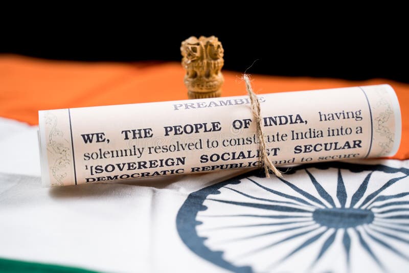 Indian Constitution or Bharatiya Savidhana Preamble with we the People of  India Writings Paper Placed on Indian Flag - Concept of Stock Image - Image  of inception, bharatiya: 207844113
