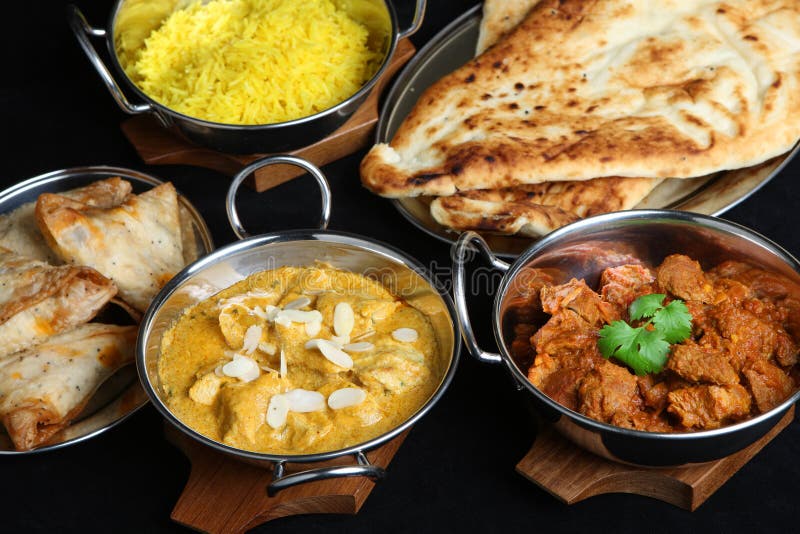 Indian Curry Meal Selection royalty free stock photo