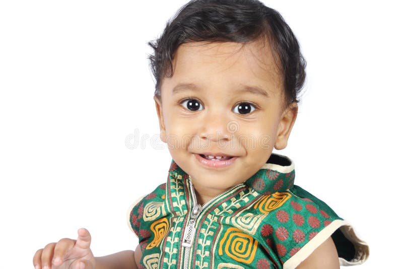 Indian Baby Girl in Traditional Attire Stock Photo Image of babe