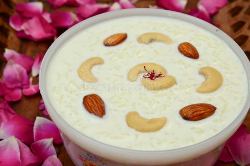 Indian desert Rice Kheer stock photo. Image of pudding 35010978