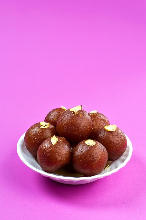 Indian Dessert Gulab Jamun in White Bowl Stock Image Image of cook