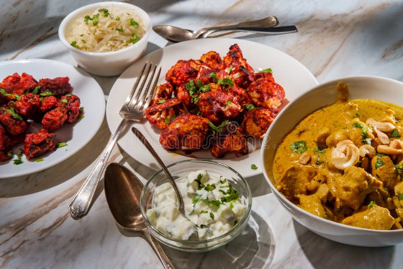 Indian Curry Dinner Appetizers Stock Photo - Image of sixtyfive, food