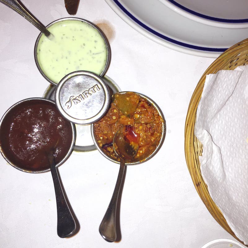 Indian dips as a starter editorial stock image. Image of dinner 108969639
