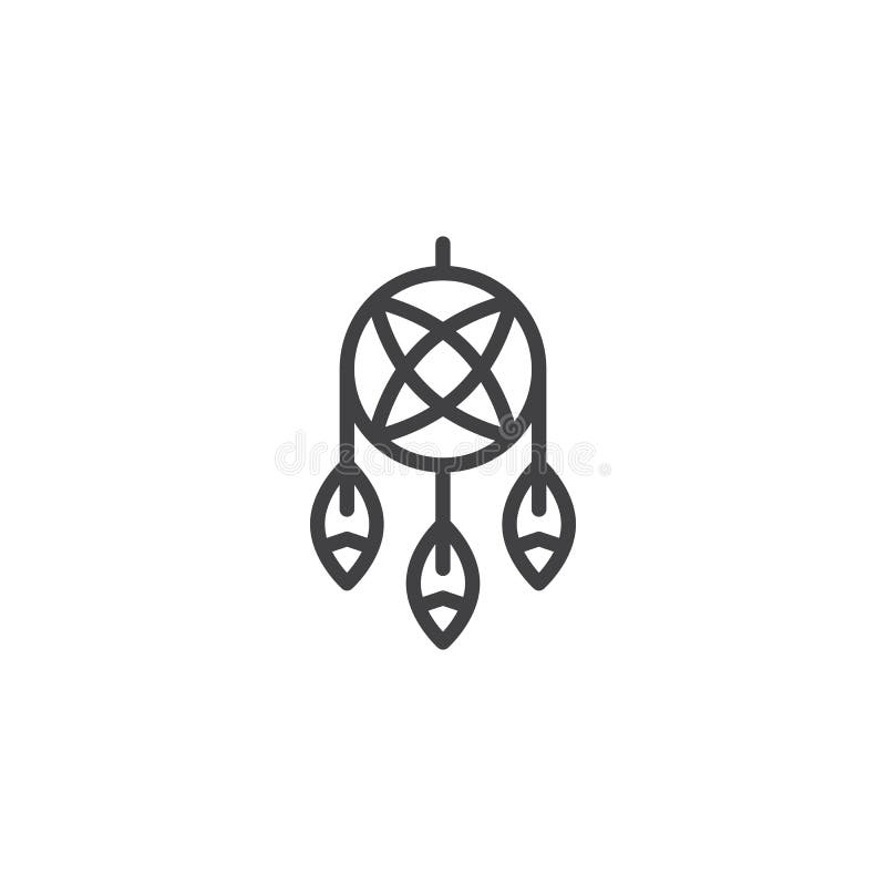 Dream Catcher Icon In Line And Pixel Perfect Style. Dream Catcher