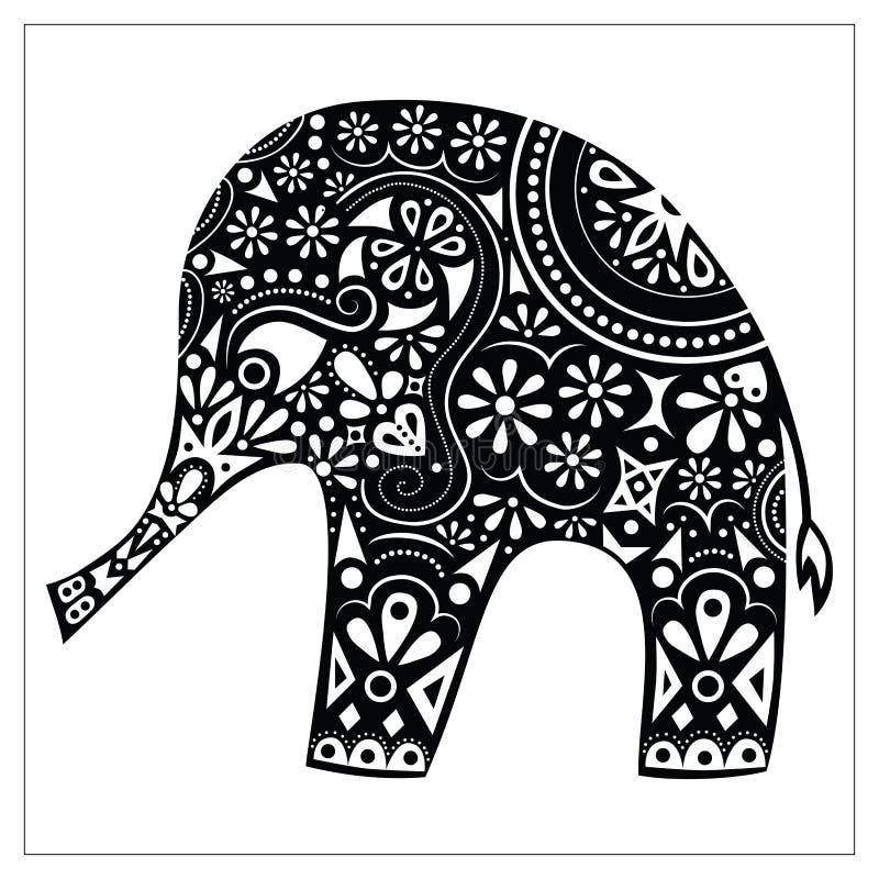 Indian Elephant Silhouette Vector Stock Vector ...