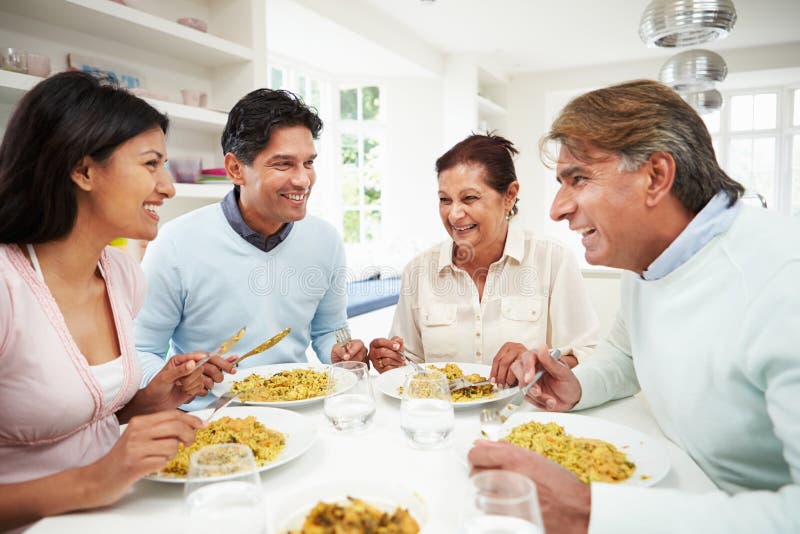 Indian Family Eating Meal At Home royalty free stock photos Indian Family Eating Meal At Home royalty free stock photos