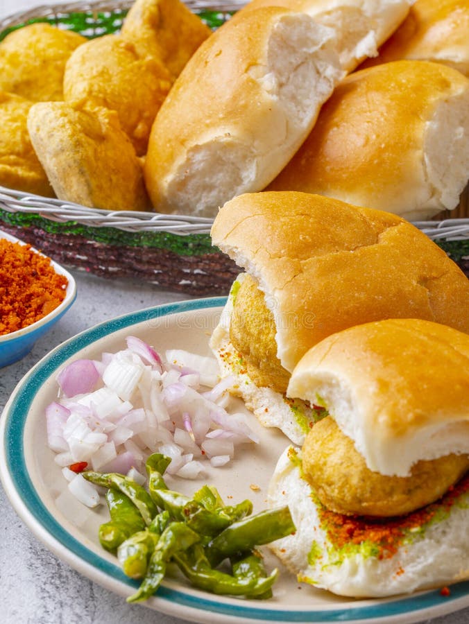 Indian Famous Street Food Vada Pav is a Vegetarian Fast Food Dish from ...