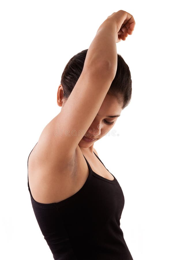 Indian Female Looking on Her Clean Armpit Stock Image - Image of axilla,  adult: 31878491