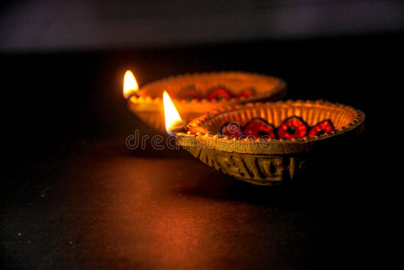 Indian Festival Diwali , Diwali Lamp and Flower Rangoli Stock Photo ...
