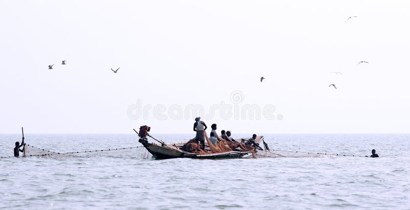 Indian fisherman on the Chilika lake