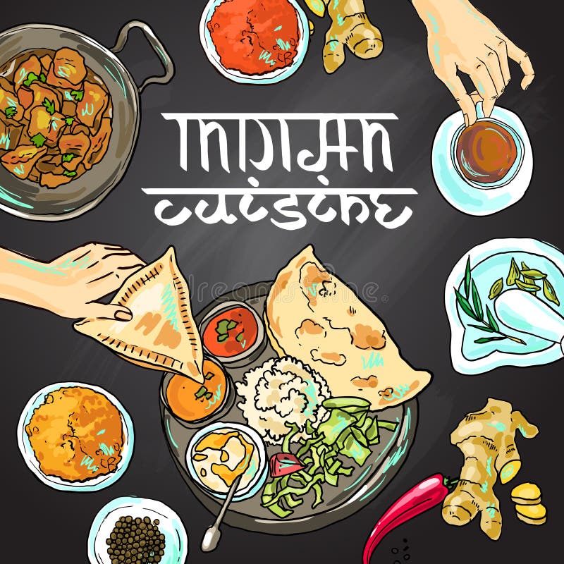 Idli Vada .south Indian Food Vector Illustration Stock Vector