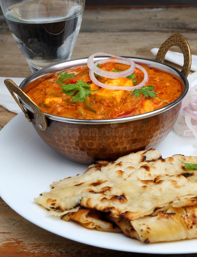Indian Food Or Indian Curry In A Copper Brass Serving Bowl Stock Image