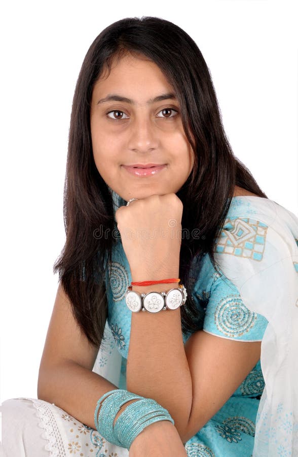 Indaian Punjabi Village Girl Stock Image - Image of isolated, looking