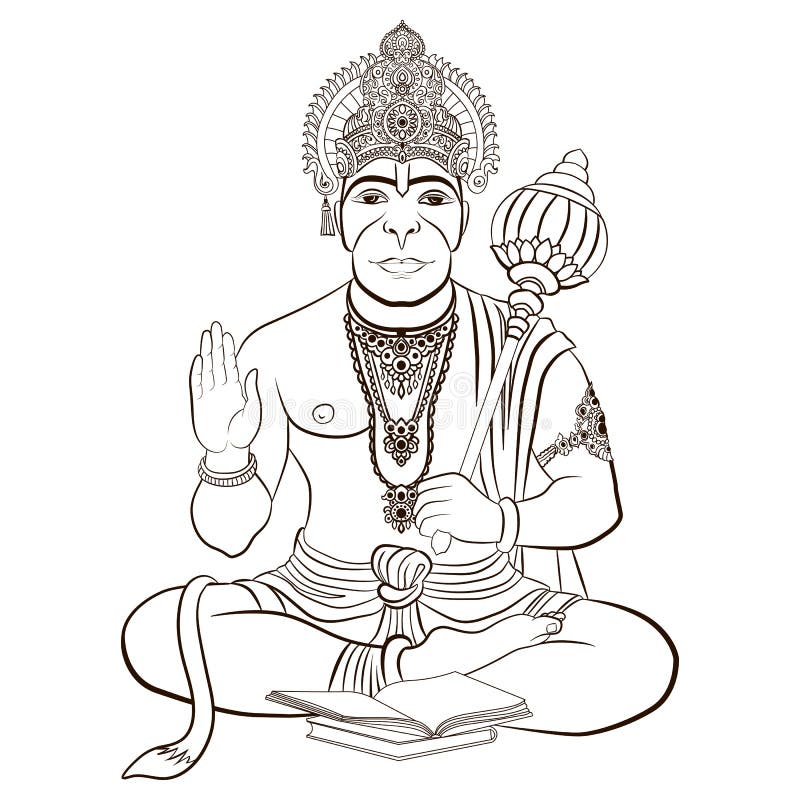 A sketch of the Rambhakta aspect of Lord Hanuman I made!!! : r/hinduism