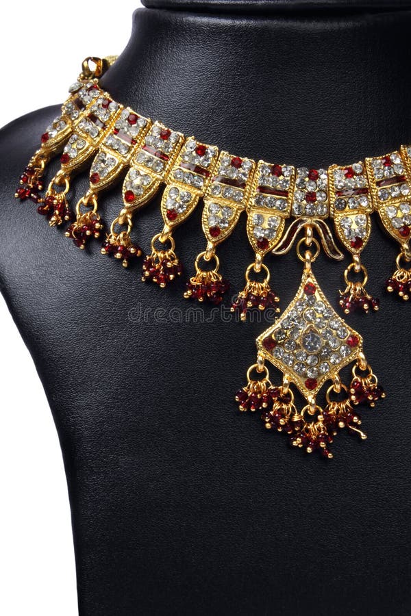 Indian Gold Necklace stock photo. Image of glamor, elegant 20573134