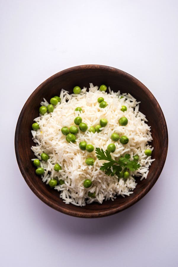 Indian Green Peas Rice or Pulav or Pilaf Stock Photo Image of
