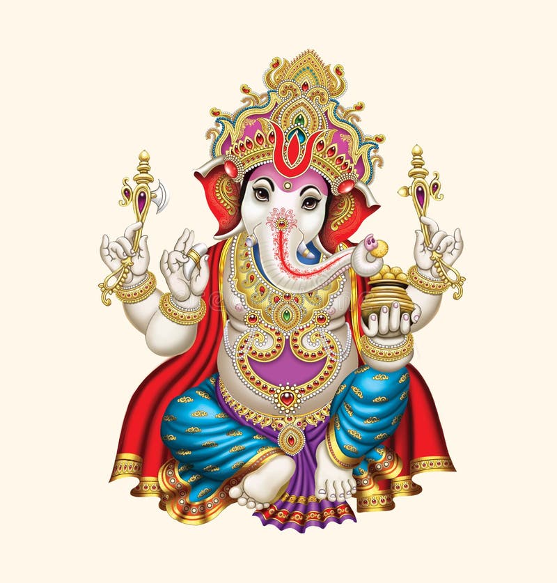 Indian gud ganesha med dekoration