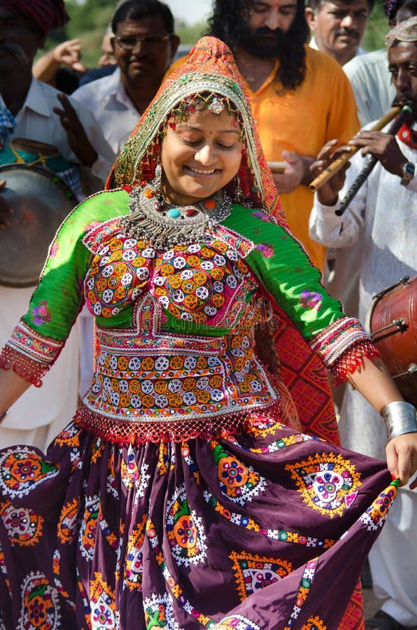 Dancing Indian Gujarati Kutchi Young Village Girl Editorial Photo ...