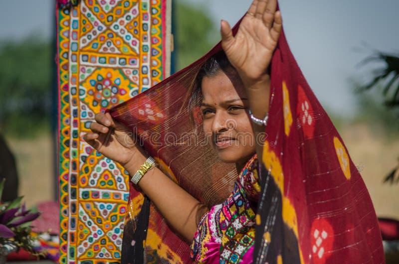 dancing indian gujarati kutchi young village girl