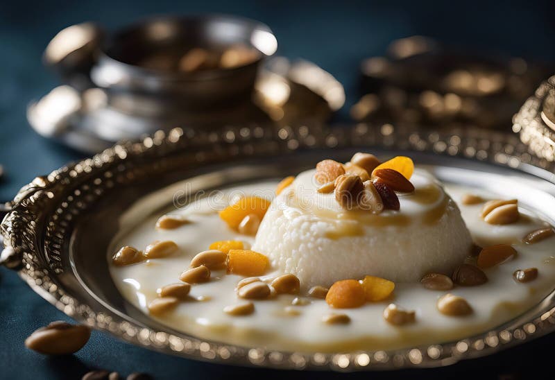 Indian Kheer or Payasam - Indian Sweet Rice Pudding Flat Vector