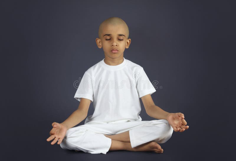Indian Little Boy Doing Meditation Stock Photo Image of meditating