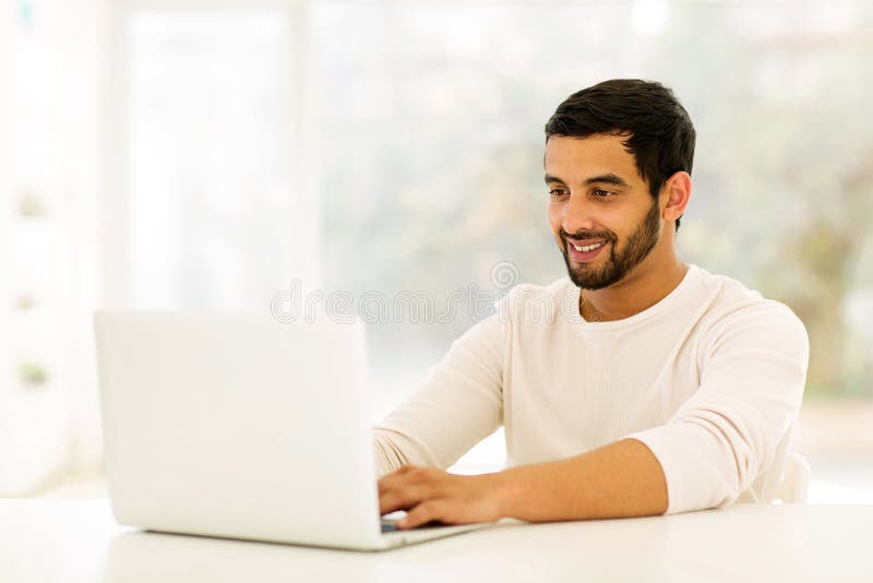 Indian man laptop