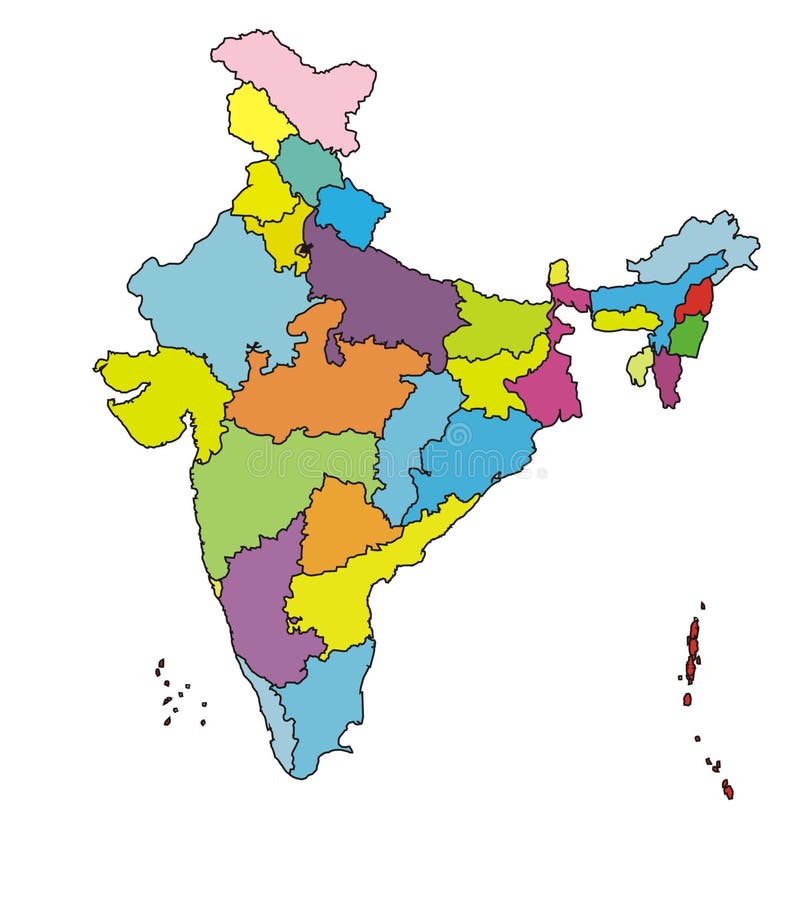 India Map With States 2021 Authentic Map Of India 2019 Stock Illustration - Illustration Of Capital,  Dweep: 165057024