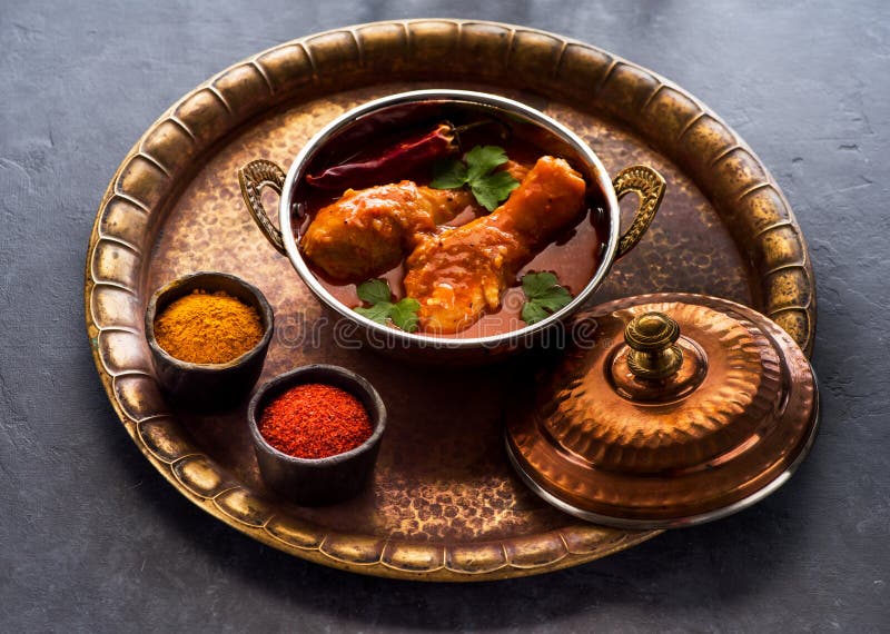 Chicken Curry Spicy Legs. Indian Meat Dish. Stock Photo Image of