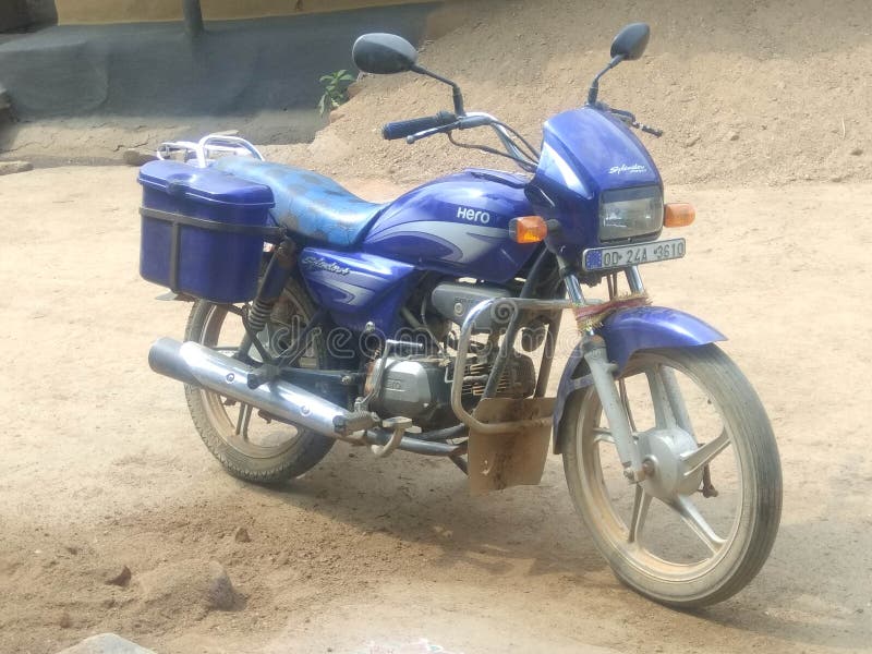 This is INDIAN motorcycle which the company name is HERO SPALNDER PLUS royalty free stock image