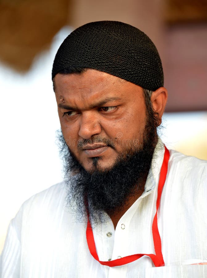 Indian Muslim  Man With Beard  Portrait Editorial Stock 