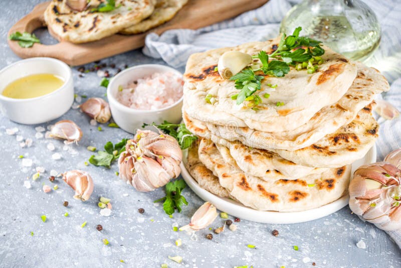Indian naan flat bread stock photography