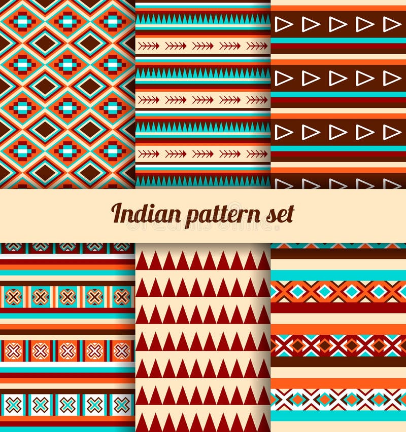 Indian pattern set. stock illustration Indian pattern set. stock illustration